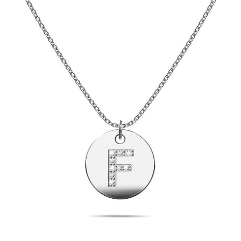 Initials Fabulous Alphabet Letter Necklace White Gold Layered Steel Jewellery